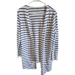 Chico's Woman Size M (Chico 1) Open Front Ultimate Tee Striped Cardigan Beachy